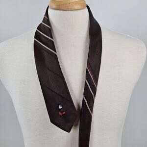 Cervantes Disney Mickey‎ Mouse Vintage Brown Tie Men's 70s Retro Necktie